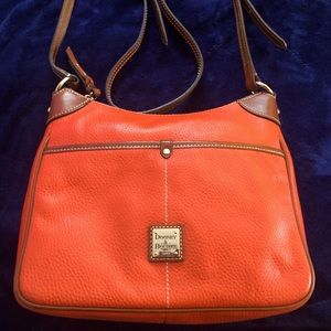 Orange Pebble Grain AWL Dooney &Bourke Double Strap Purse